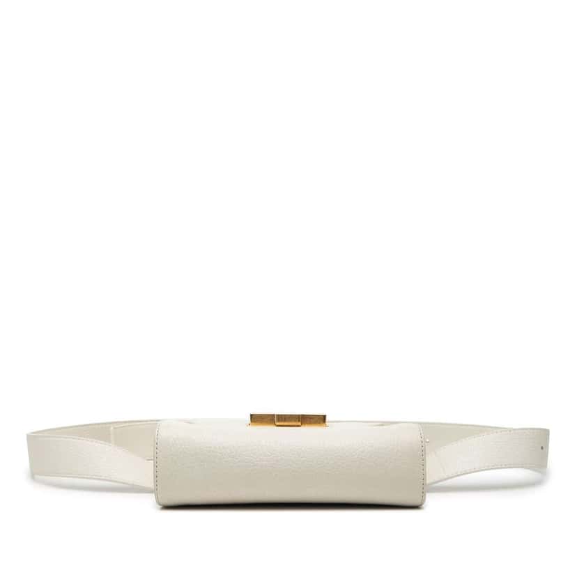 Bottega Veneta Leather Geometric Belt Bag White Leather Very good condition - Inside View