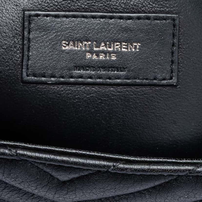 Saint Laurent Medium Chevron Sheepskin Monogram College Satchel Black Leather Very good condition - Box View