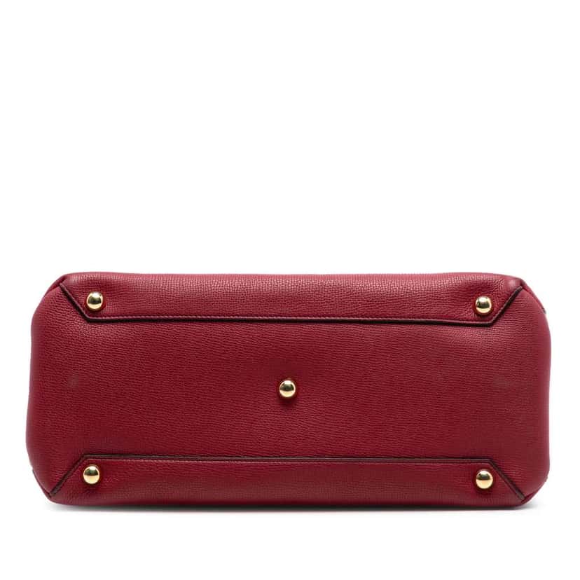 Burberry Medium Leather and House Check Banner Satchel Red Leather Very good condition - Inside View