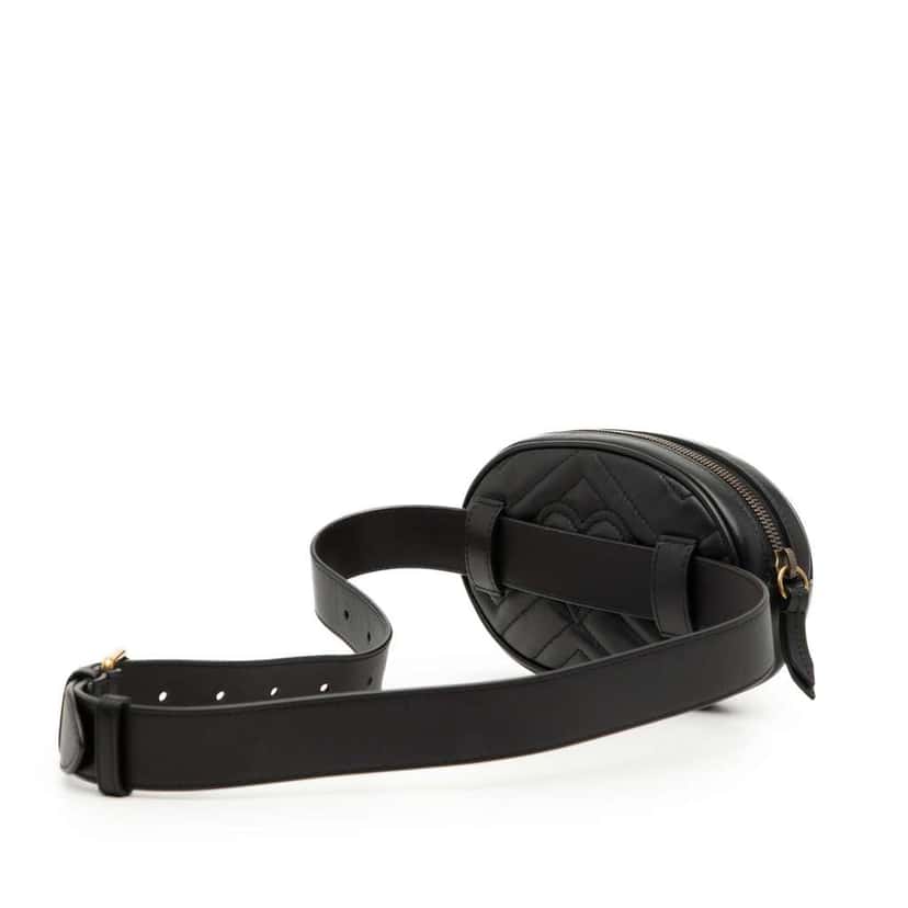 Gucci GG Marmont Matelasse Leather Belt Bag Black Leather Very good condition - Back View