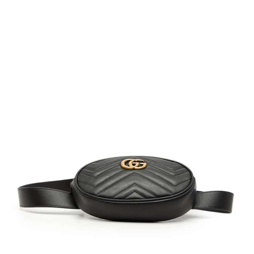 Gucci GG Marmont Matelasse Leather Belt Bag Black Leather Very good condition - Inside View