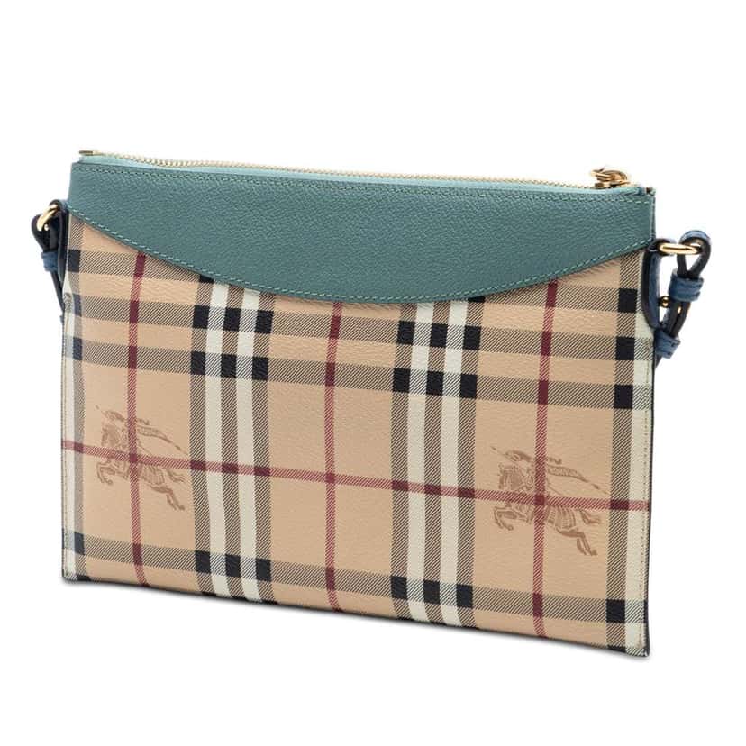 Burberry Haymarket Check Coated Canvas Peyton Crossbody Brown Canvas Very good condition - Back View