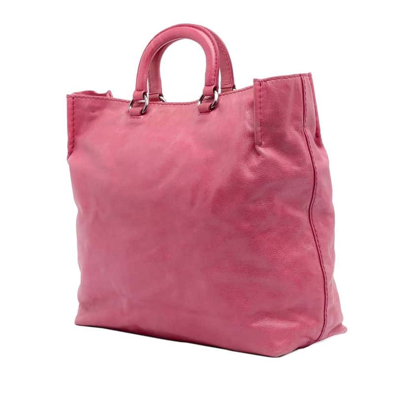 Prada Vitello Shine Open Convertible Tote Pink Leather Very good condition - Back View