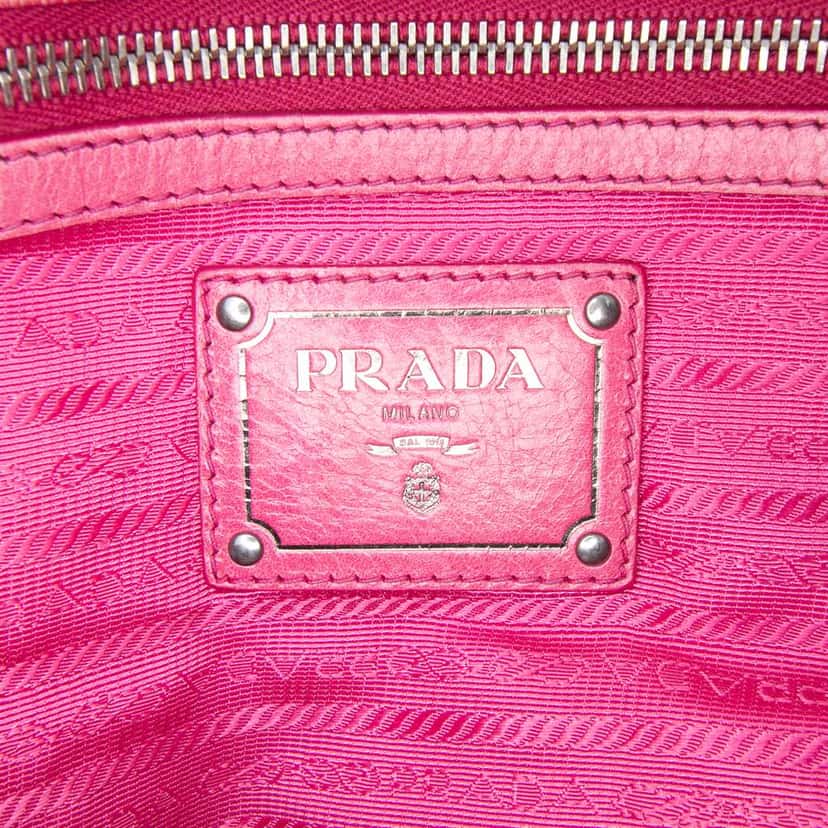 Prada Vitello Shine Open Convertible Tote Pink Leather Very good condition - Box View