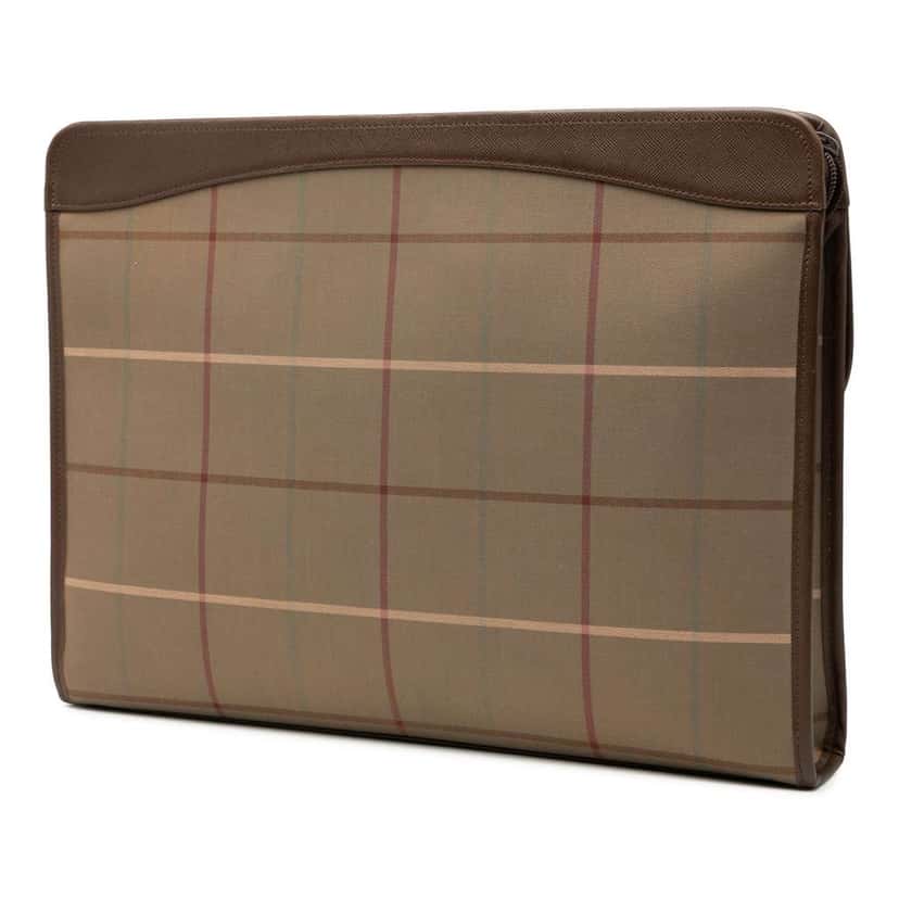 Burberry Vintage Check Canvas Clutch Brown Canvas Very good condition - Back View
