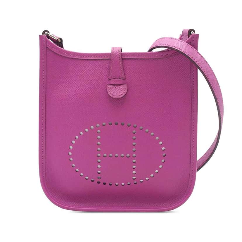 Hermès Epsom Evelyne TPM Purple Leather Good condition - Front View