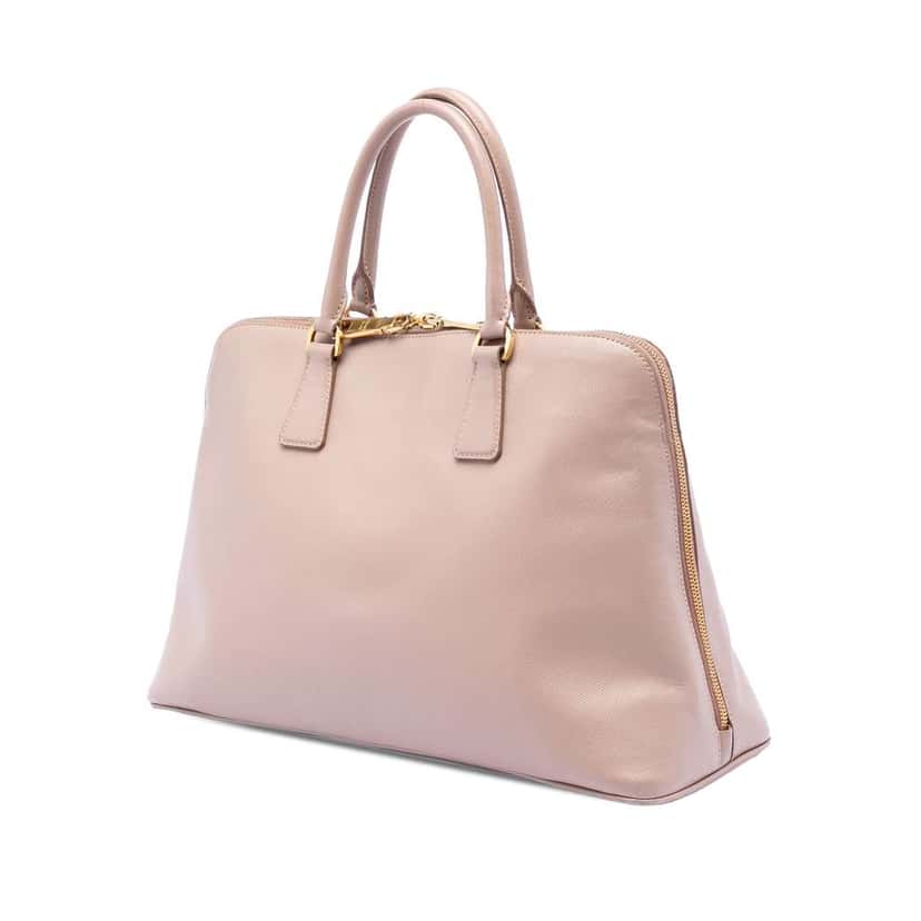 Prada Large Saffiano Lux Promenade Satchel Brown Leather Very good condition - Back View