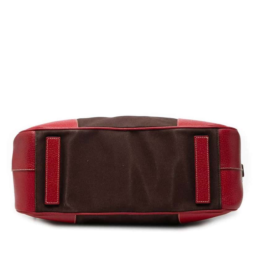 Prada Cinghiale Trimmed Canvas Canapa Bauletto Bag Brown Canvas Very good condition - Inside View