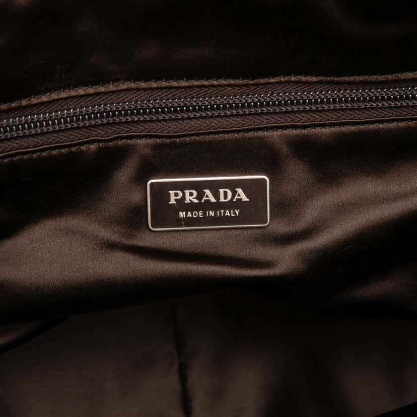 Prada Cinghiale Trimmed Canvas Canapa Bauletto Bag Brown Canvas Very good condition - Box View