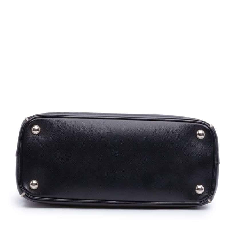 Prada Small Bicolor Saffiano Lux Galleria Double Zip Satchel Black Leather Very good condition - Inside View