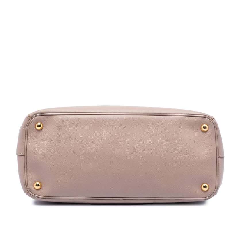 Prada Large Saffiano Lux Galleria Double Zip Tote Brown Leather Very good condition - Inside View