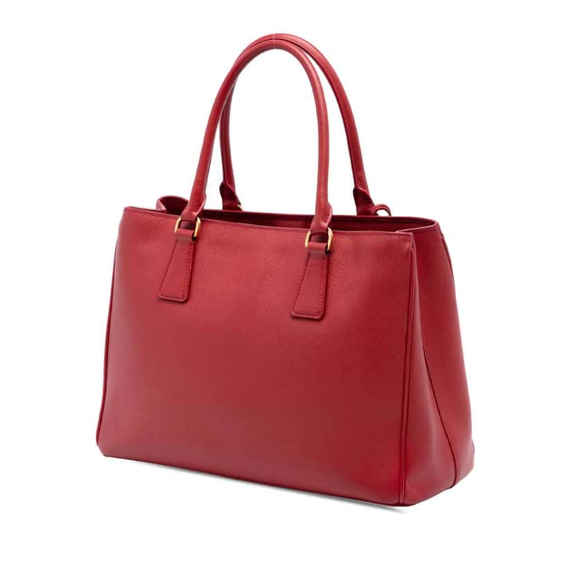 Prada Medium Saffiano Lux Galleria Satchel Red Leather Good condition - Back View