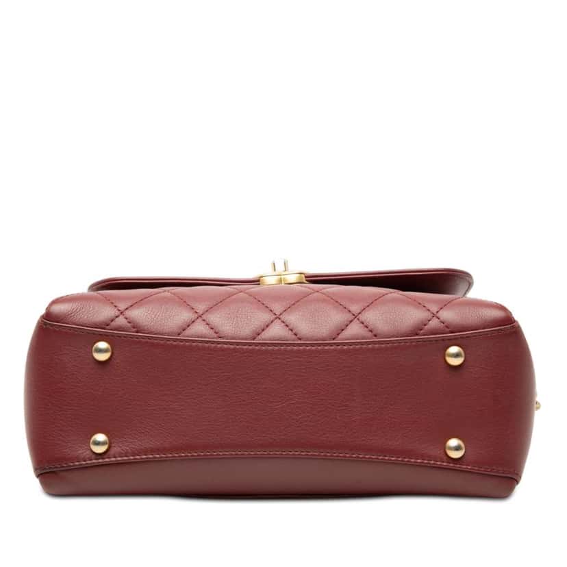 Chanel CC Quilted Lambskin Flap Red Leather Very good condition - Inside View