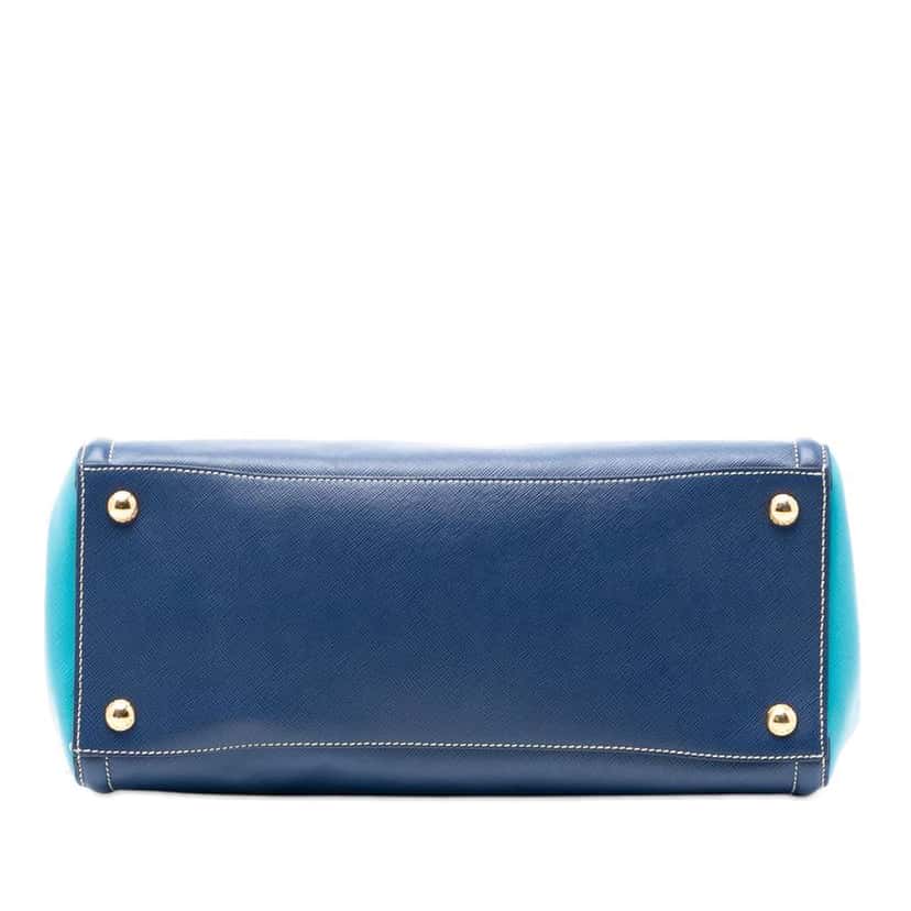 Prada Medium Bicolor Saffiano Lux Galleria Satchel Blue Leather Very good condition - Inside View