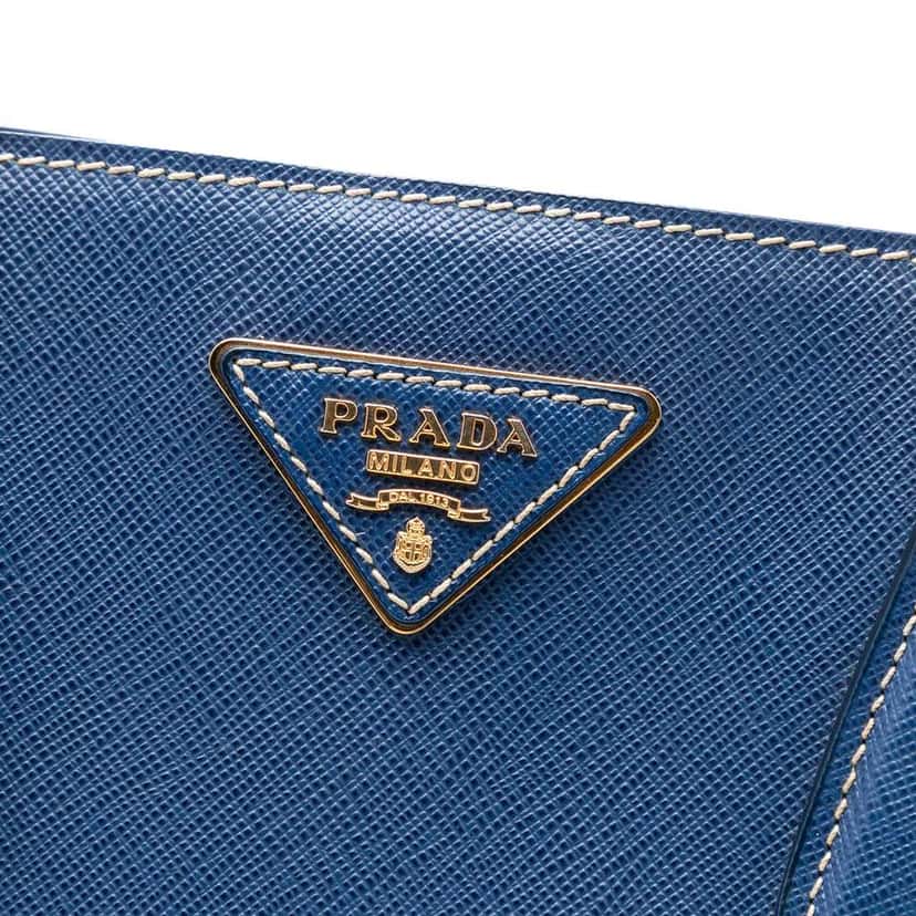 Prada Medium Bicolor Saffiano Lux Galleria Satchel Blue Leather Very good condition - Box View