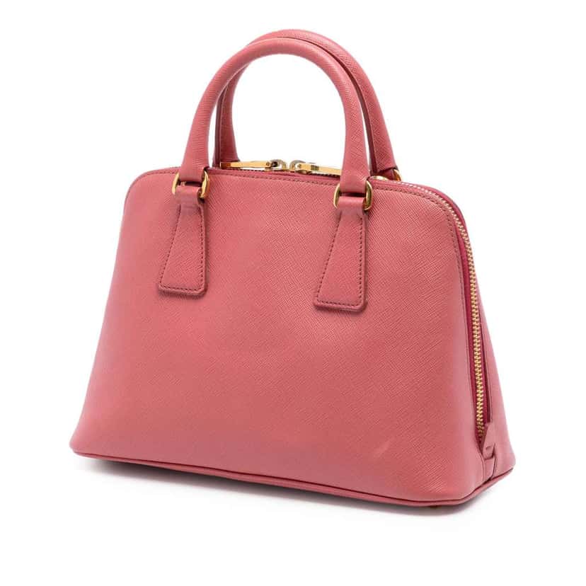 Prada Small Saffiano Lux Promenade Satchel Pink Leather Very good condition - Back View