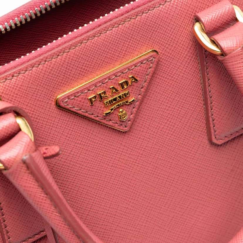 Prada Small Saffiano Lux Promenade Satchel Pink Leather Very good condition - Box View