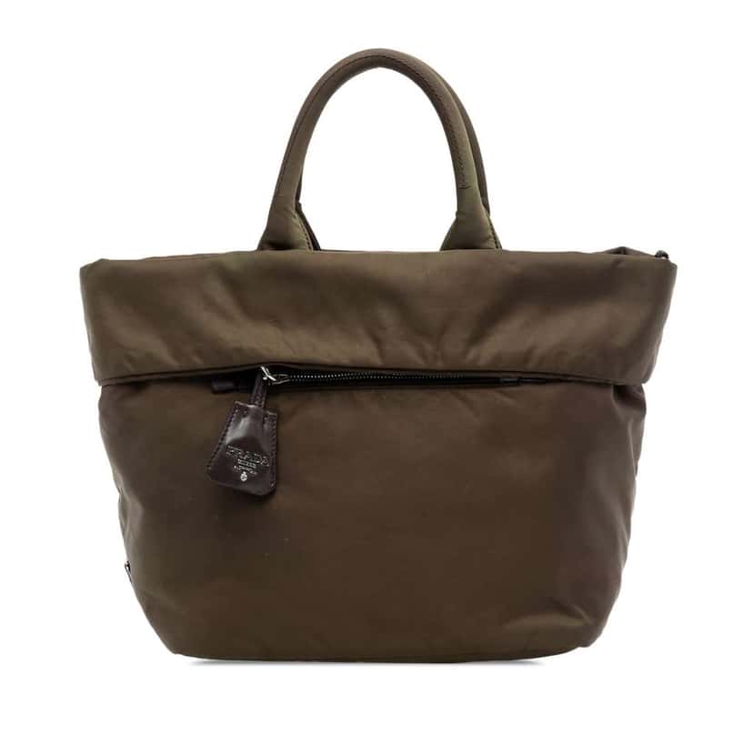 Prada Tessuto Reversible Satchel Brown Very good condition - Front View