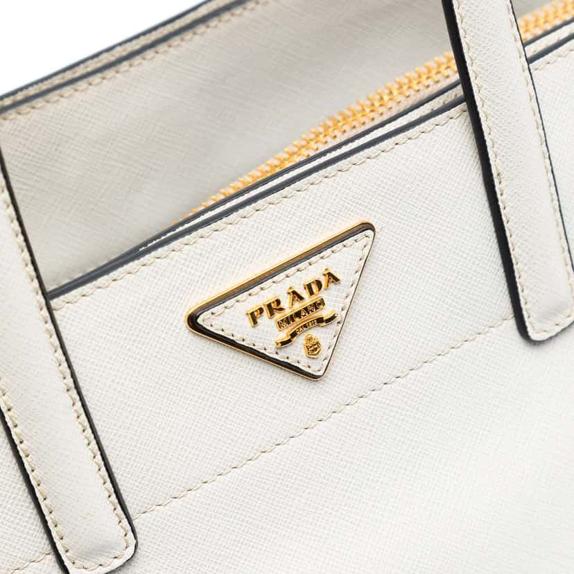 Prada Saffiano Soft Triple Pocket Tote White Leather Very good condition - Box View