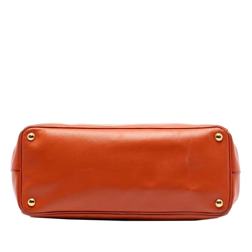 Prada Medium Saffiano Lux Galleria Double Zip Satchel Orange Leather Good condition - Inside View