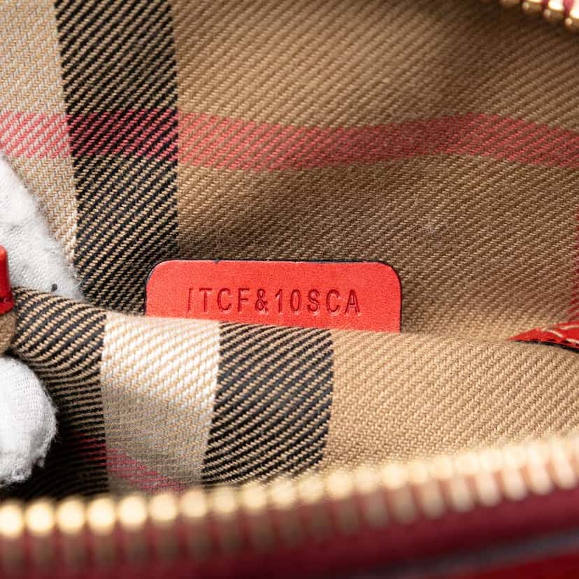 Burberry Small Calfskin Bridle Orchard Satchel Red Leather Very good condition - Box View