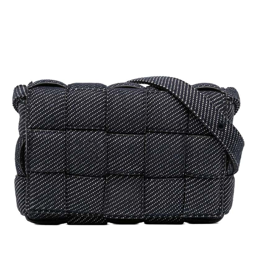 Bottega Veneta Denim Intrecciato Cassette Padded Crossbody Blue Denim Very good condition - Front View