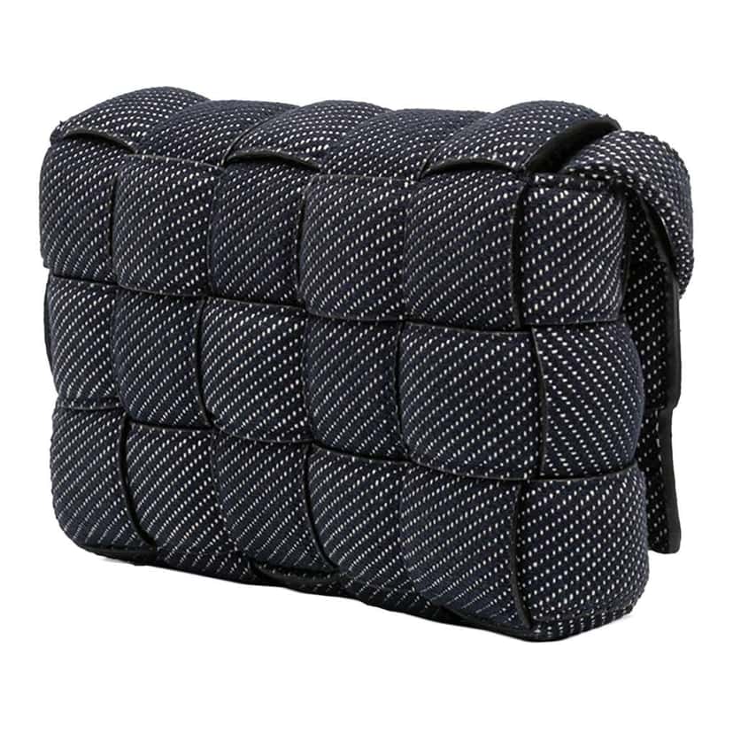 Bottega Veneta Denim Intrecciato Cassette Padded Crossbody Blue Denim Very good condition - Back View