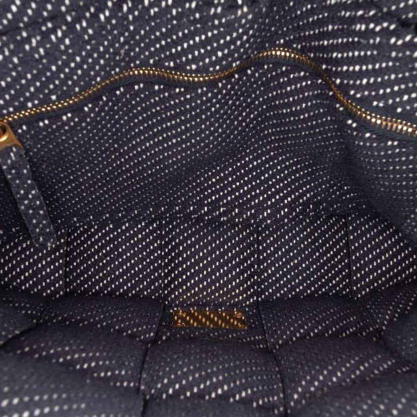 Bottega Veneta Denim Intrecciato Cassette Padded Crossbody Blue Denim Very good condition - Model View