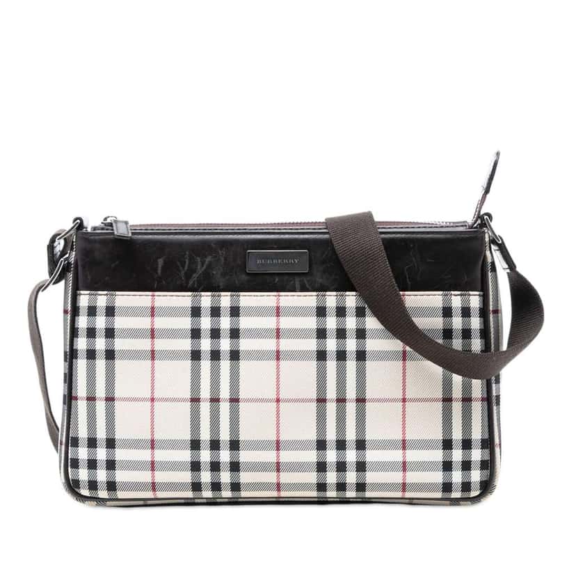 Burberry House Check Canvas Crossbody Brown Canvas Good condition - Front View