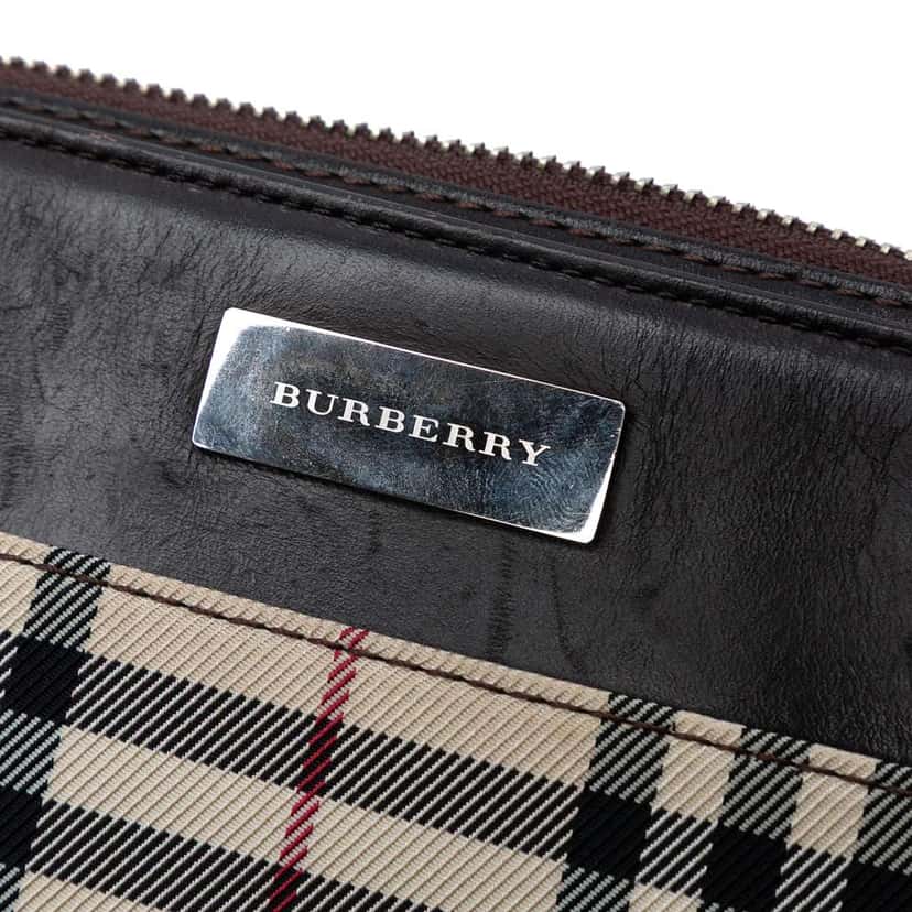 Burberry House Check Canvas Crossbody Brown Canvas Good condition - Box View