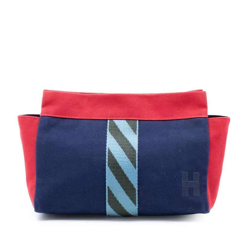 Hermès Canvas Jimetou Jumping Case Blue Canvas Good condition - Front View