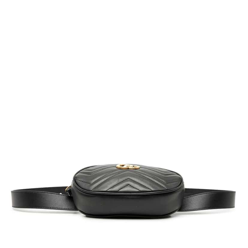 Gucci GG Marmont Matelasse Leather Belt Bag Black Leather Very good condition - Inside View