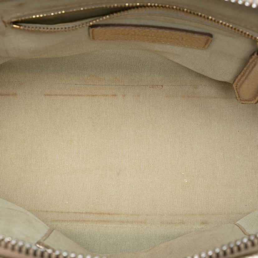 Burberry Small Grained Calfskin Bloomsbury Top Handle Bag Gold Leather Very good condition - Model View
