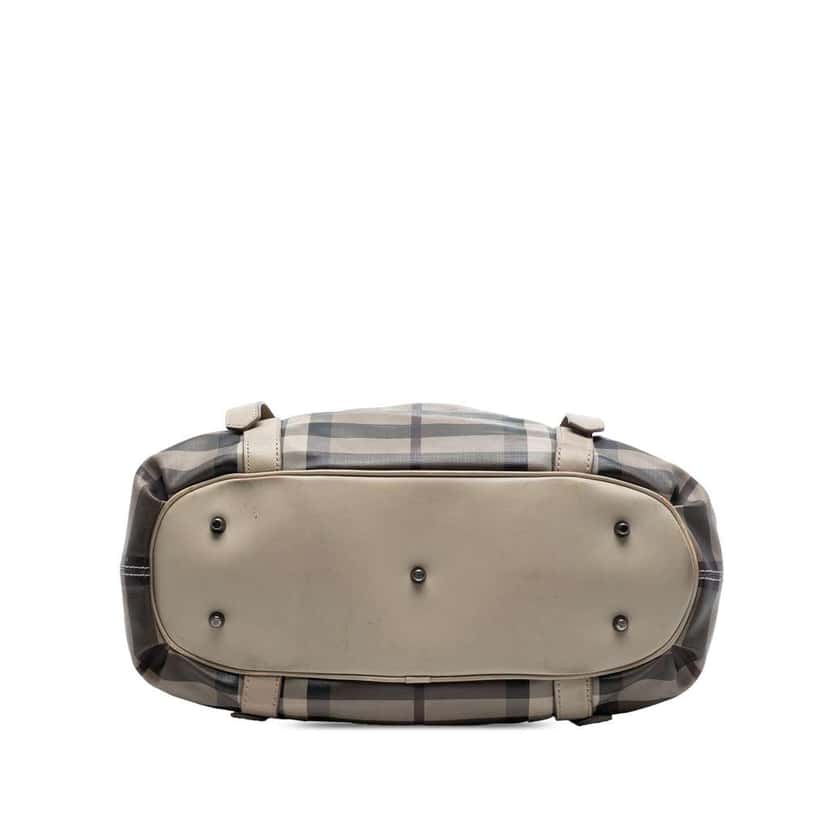 Burberry Smoke Check Coated Canvas Northfield Satchel Grey Canvas Very good condition - Inside View