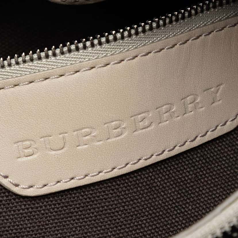 Burberry Smoke Check Coated Canvas Northfield Satchel Grey Canvas Very good condition - Box View