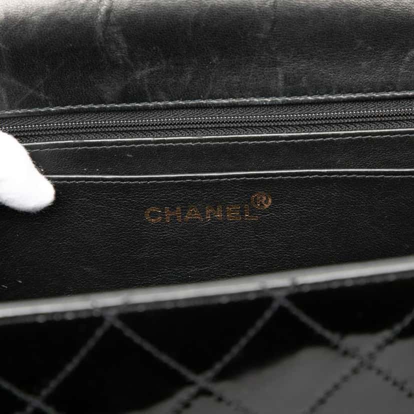 Chanel Jumbo Classic Patent Single Flap Black Leather Good condition - Box View