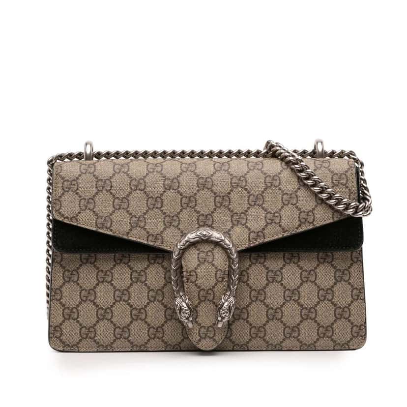 Gucci Medium GG Supreme Dionysus Shoulder Bag Brown Canvas Good condition - Front View
