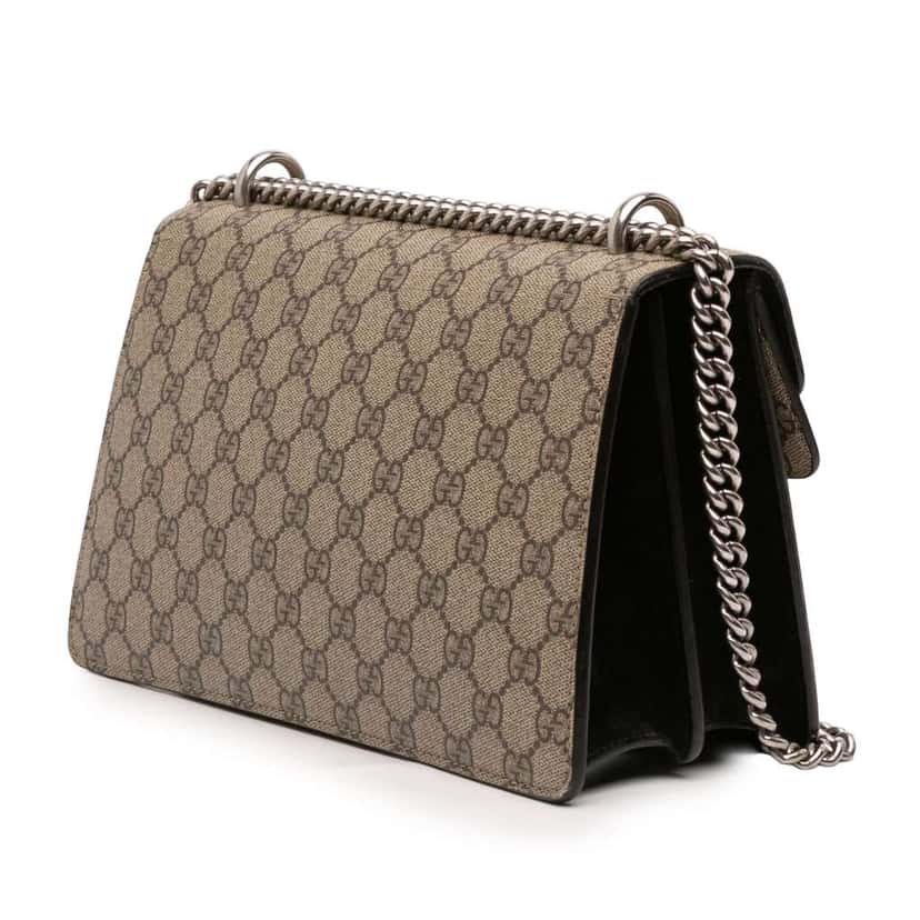 Gucci Medium GG Supreme Dionysus Shoulder Bag Brown Canvas Good condition - Back View