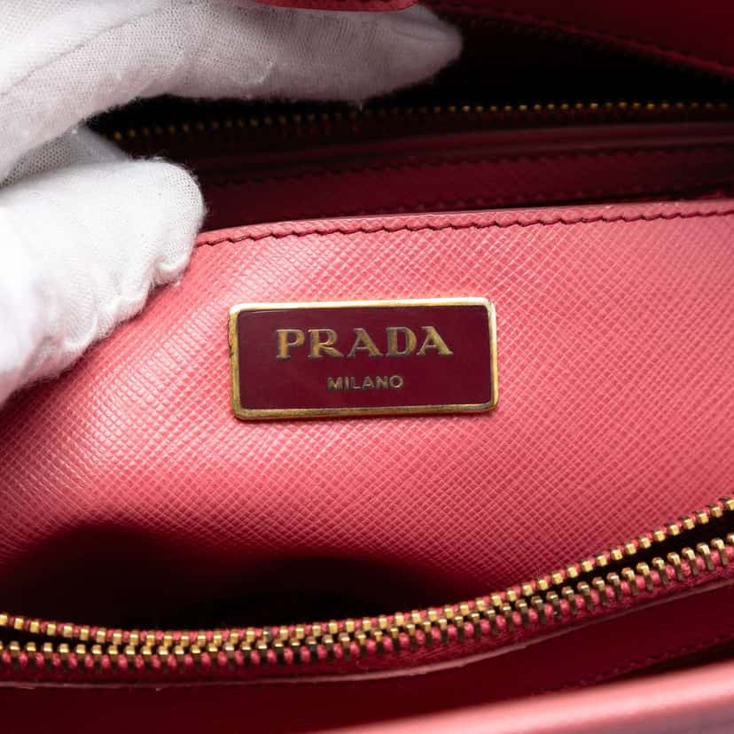 Prada Medium Saffiano Lux Open Promenade Satchel Pink Leather Fair condition - Box View