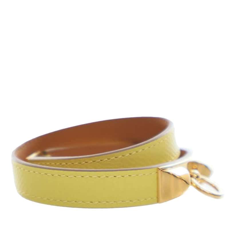 Hermès Epsom Rivale Double Tour Bracelet M Yellow Leather Good condition - Back View