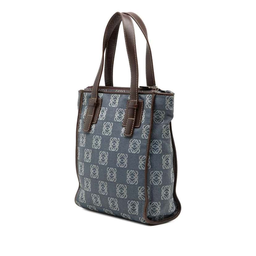 Loewe Anagram Denim Tote Blue Denim Good condition - Back View