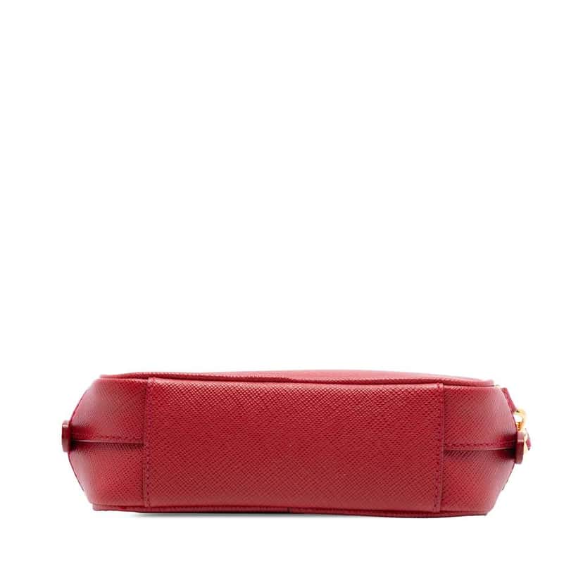 Prada Mini Saffiano Camera Bag Red Leather Good condition - Inside View