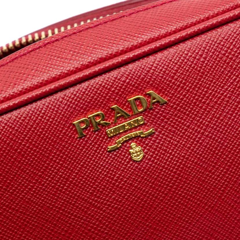 Prada Mini Saffiano Camera Bag Red Leather Good condition - Box View
