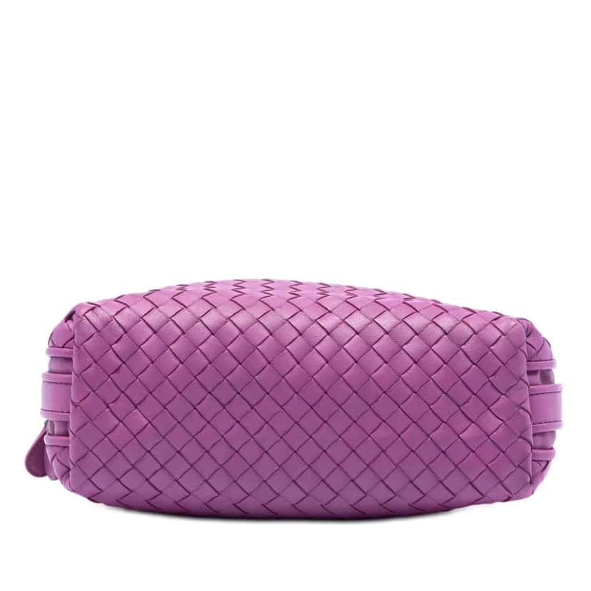 Bottega Veneta Nappa Intrecciato Nodini Double Zip Crossbody Purple Leather Very good condition - Inside View