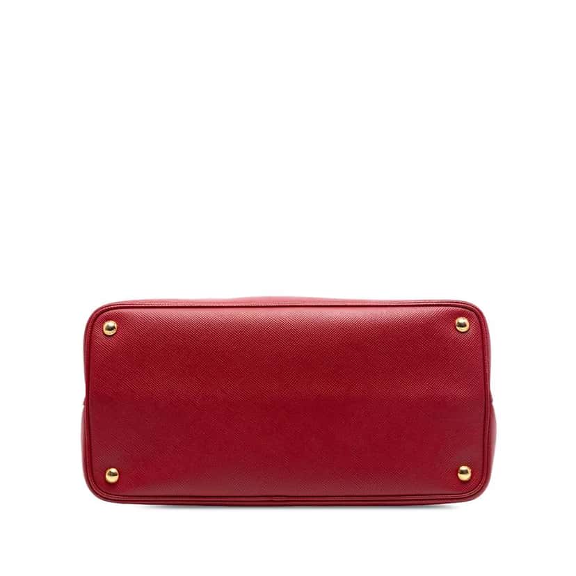 Prada Medium Saffiano Cuir Double Satchel Red Leather Good condition - Inside View