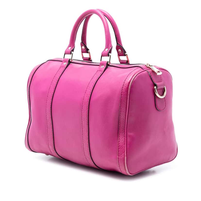 Gucci Medium Microguccissima Trimmed Joy Boston Bag Pink Leather Good condition - Back View