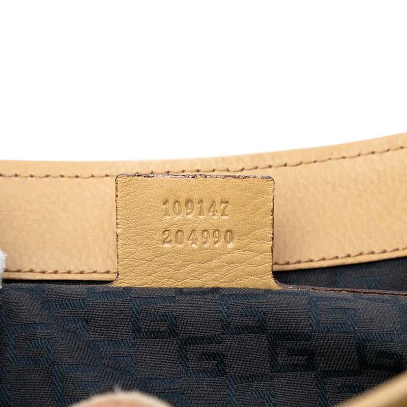 Gucci Leather Drawstring Shoulder Bag Brown Leather Good condition - Box View