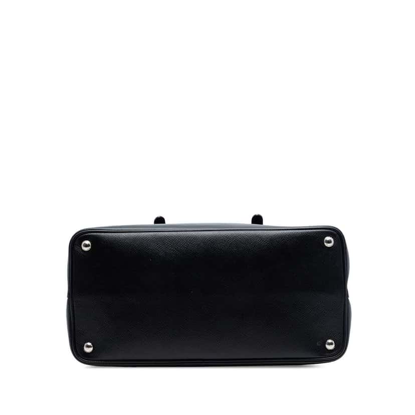 Prada Medium Saffiano Cuir Double Handle Satchel Black Leather Good condition - Inside View