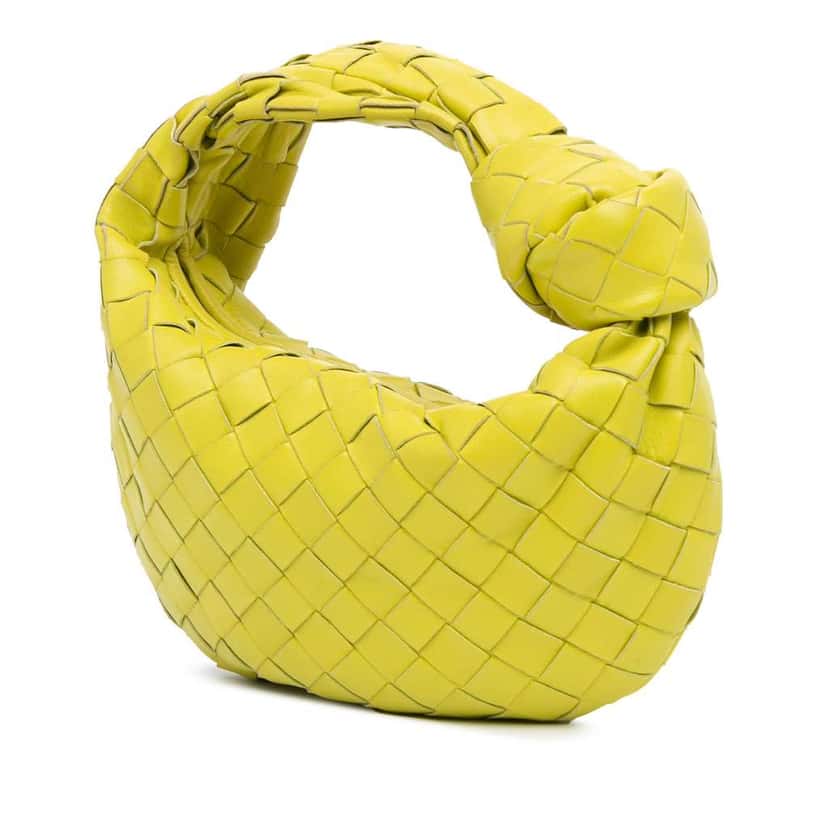 Bottega Veneta Mini Nappa Intrecciato Jodie Yellow Leather Good condition - Back View