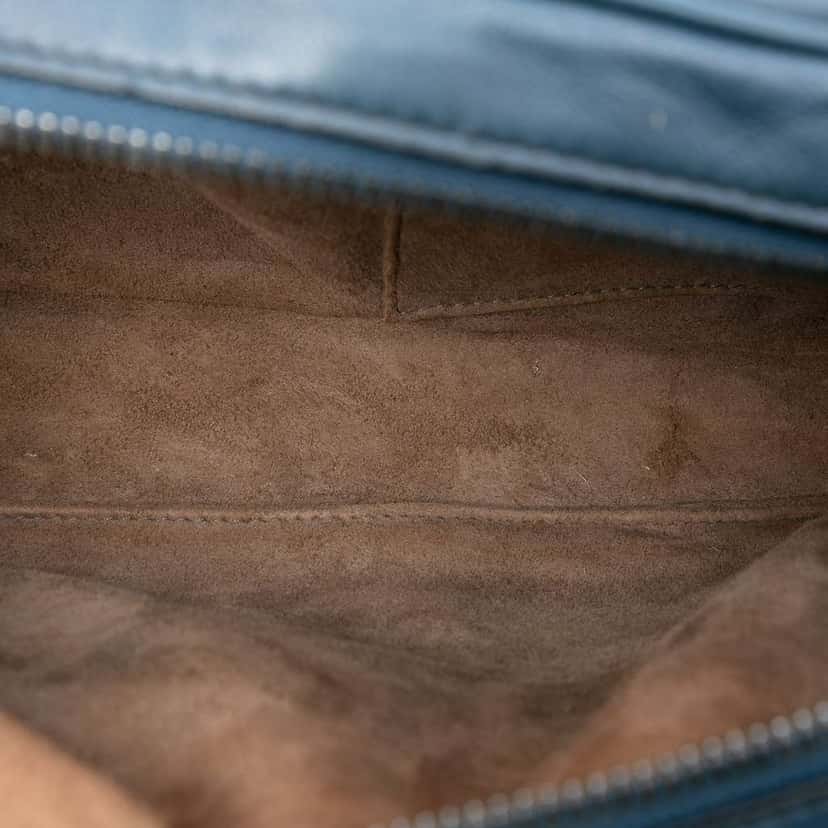 Bottega Veneta Nappa Intrecciato Belt Flap Camera Bag Blue Leather Good condition - Model View